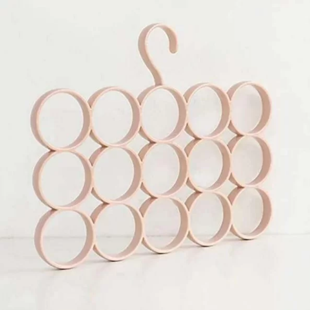 15 Ring Hole Hanger Plastic Hanging Storage, Organizer, Rack Scarf Holder