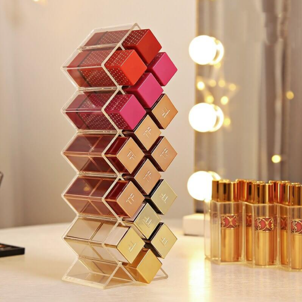 Lipstick Organizer 16 Grids Makeup Organizer Stand Lipstick Desktop Storage