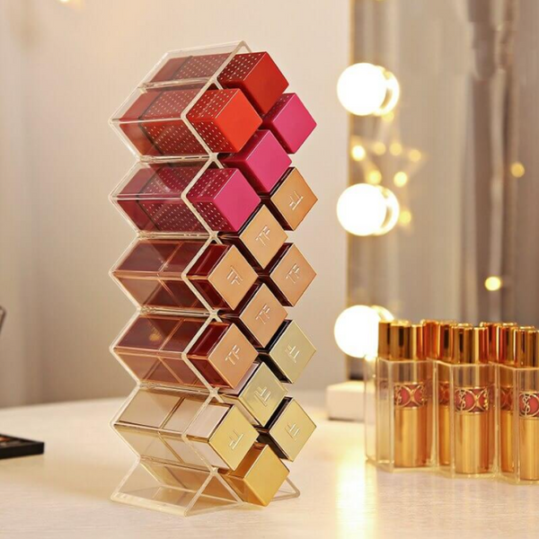 Lipstick Organizer 16 Grids Makeup Organizer Stand Lipstick Desktop Storage