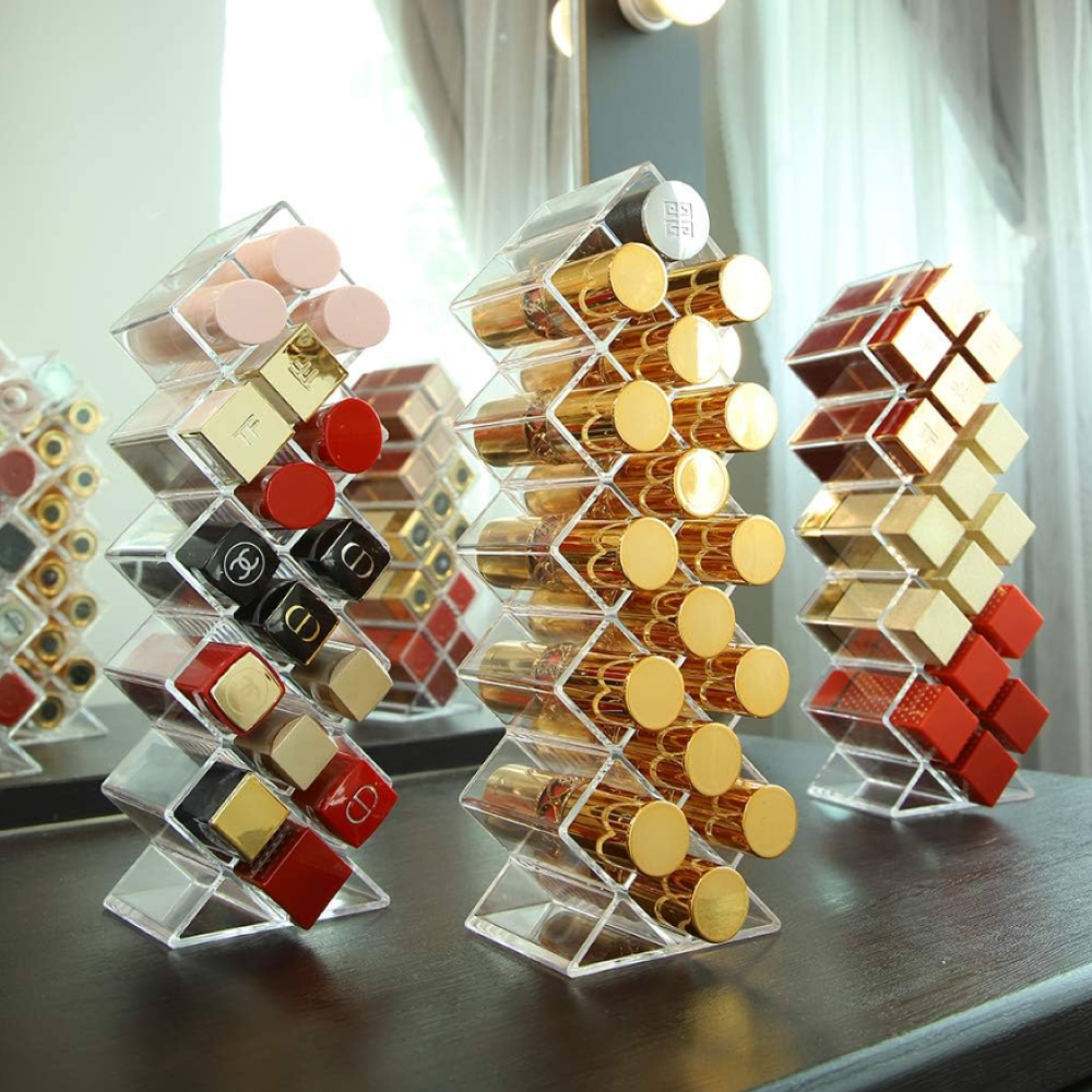 Lipstick Organizer 16 Grids Makeup Organizer Stand Lipstick Desktop Storage