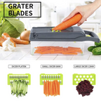 16-in-1 Vegetable Chopper & Mandoline Slicer – Multifunctional Food Cutter with Catch Container