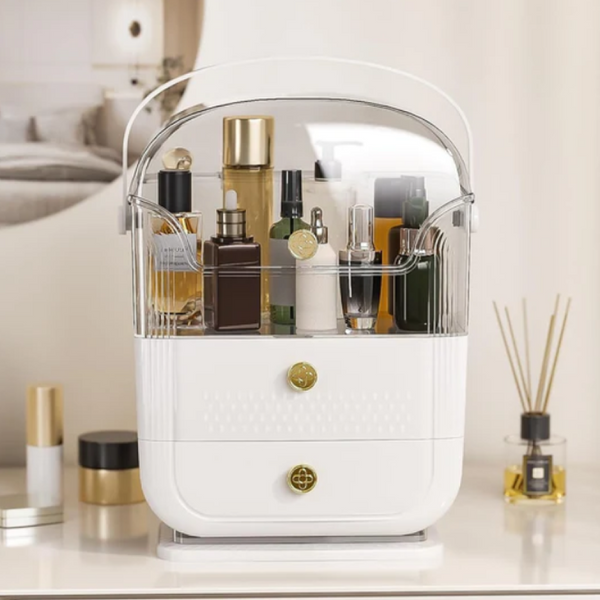 2 Drawer Large-Capacity Makeup Storage Box & Vanity Organizer for skincare and Jwellery