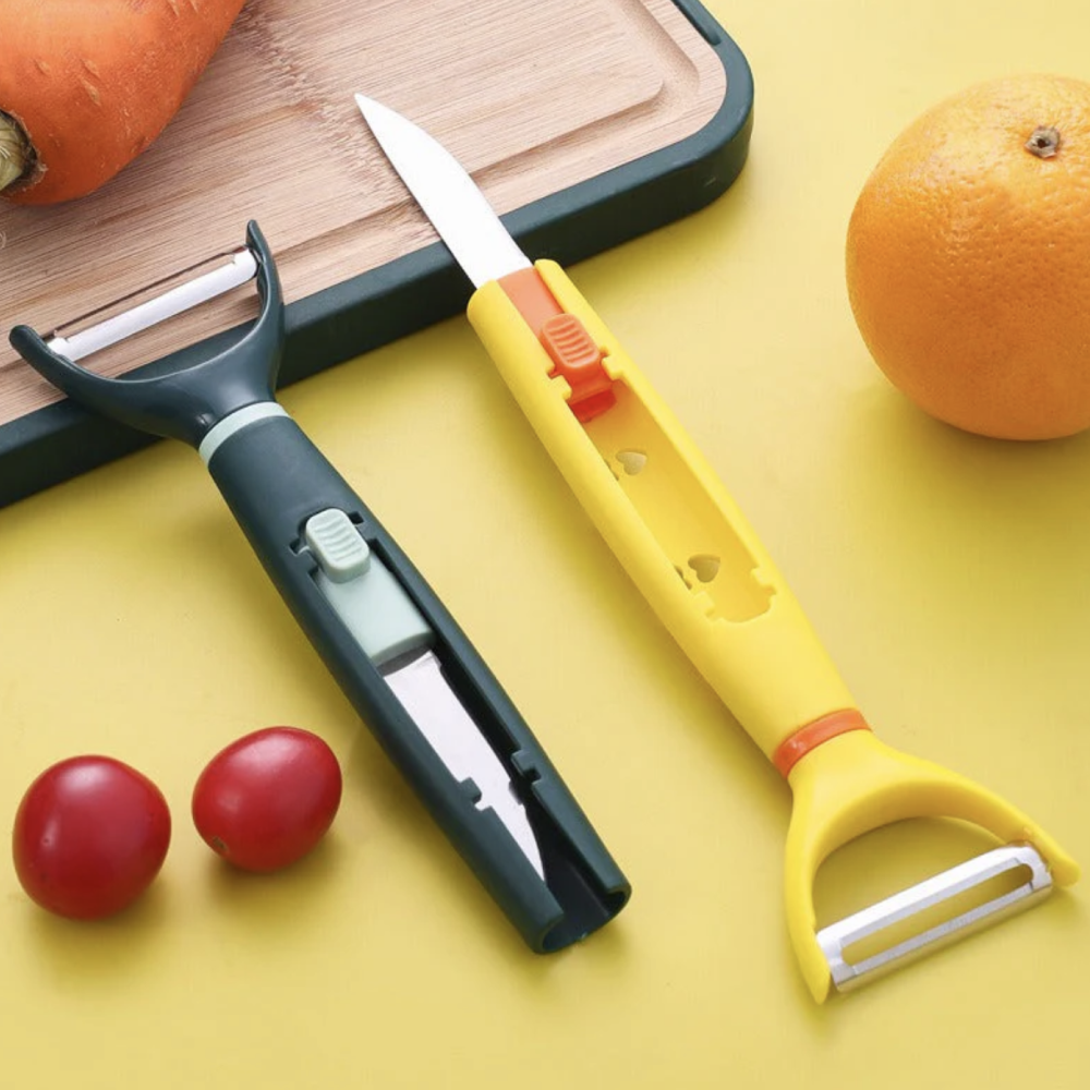2 in 1 Vegetables And Fruit Peeler Stainless Steel Peeler With Knife Kitchen Tools