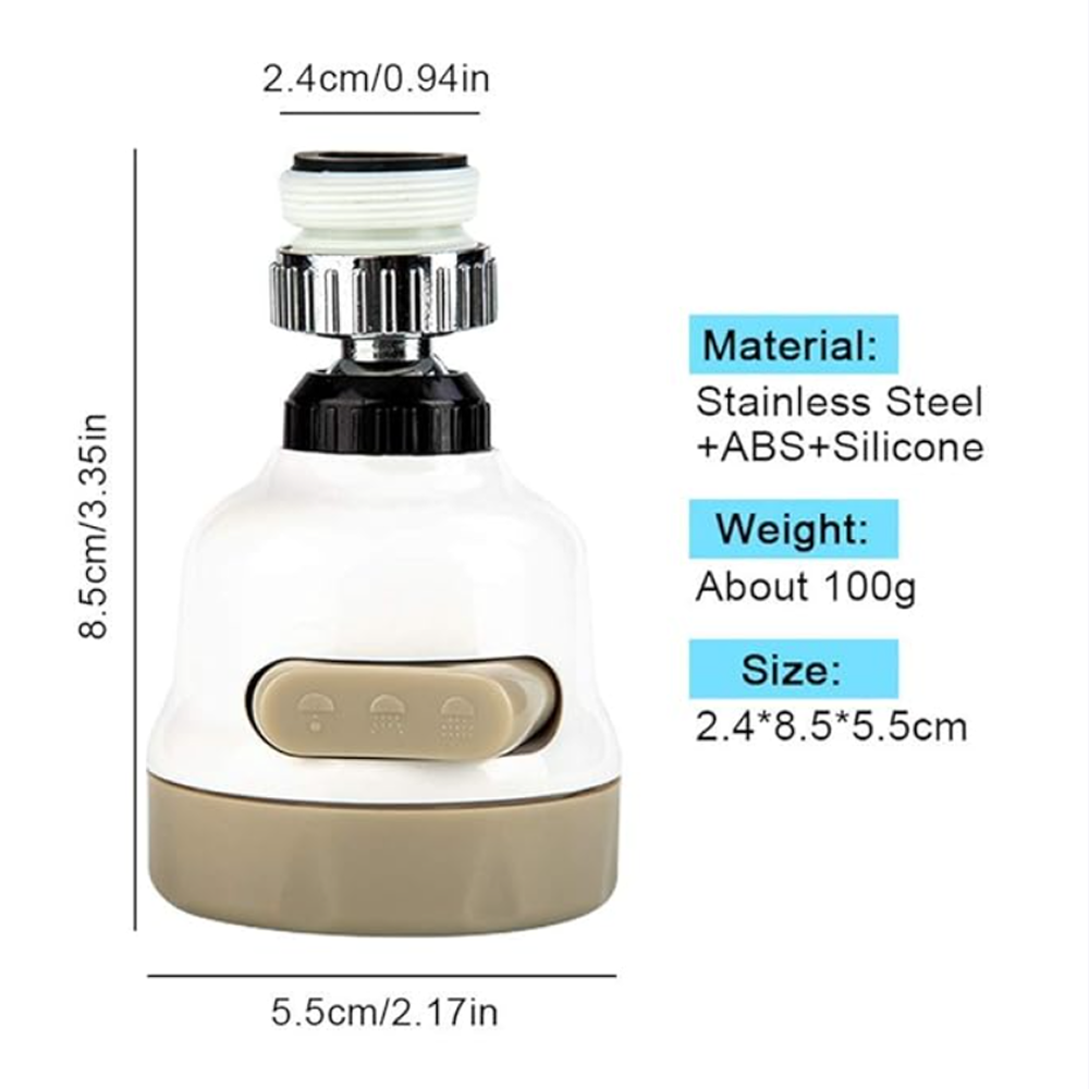 3 Modes Kitchen Faucet Sprayer, 360 Degree Rotary Faucet