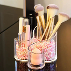 Cosmetic Makeup Organizer Transparent Acrylic Lipstick Holder Display Stand, S makeup brush holder