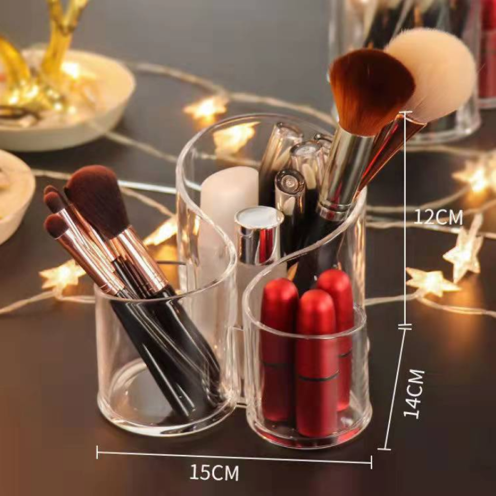 Cosmetic Makeup Organizer Transparent Acrylic Lipstick Holder Display Stand, S makeup brush holder