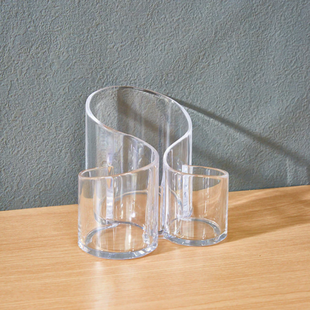 Cosmetic Makeup Organizer Transparent Acrylic Lipstick Holder Display Stand, S makeup brush holder