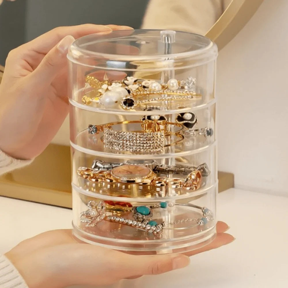 Transparent 4 Layer Rotating Acrylic Jewellery Organizer
