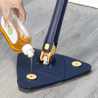 Twist n Squeeze Triangle Shape Extendable Microfiber Mop For Floor 3 Sided