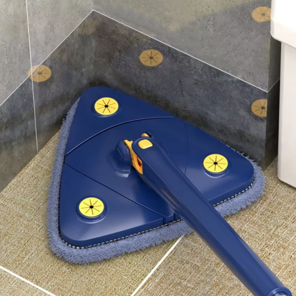 Twist n Squeeze Triangle Shape Extendable Microfiber Mop For Floor 3 Sided