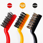 3 Pcs Wire Brush Set includes Steel , Brass & Nylon Brushes for Cleaning Rust Removal cleaners