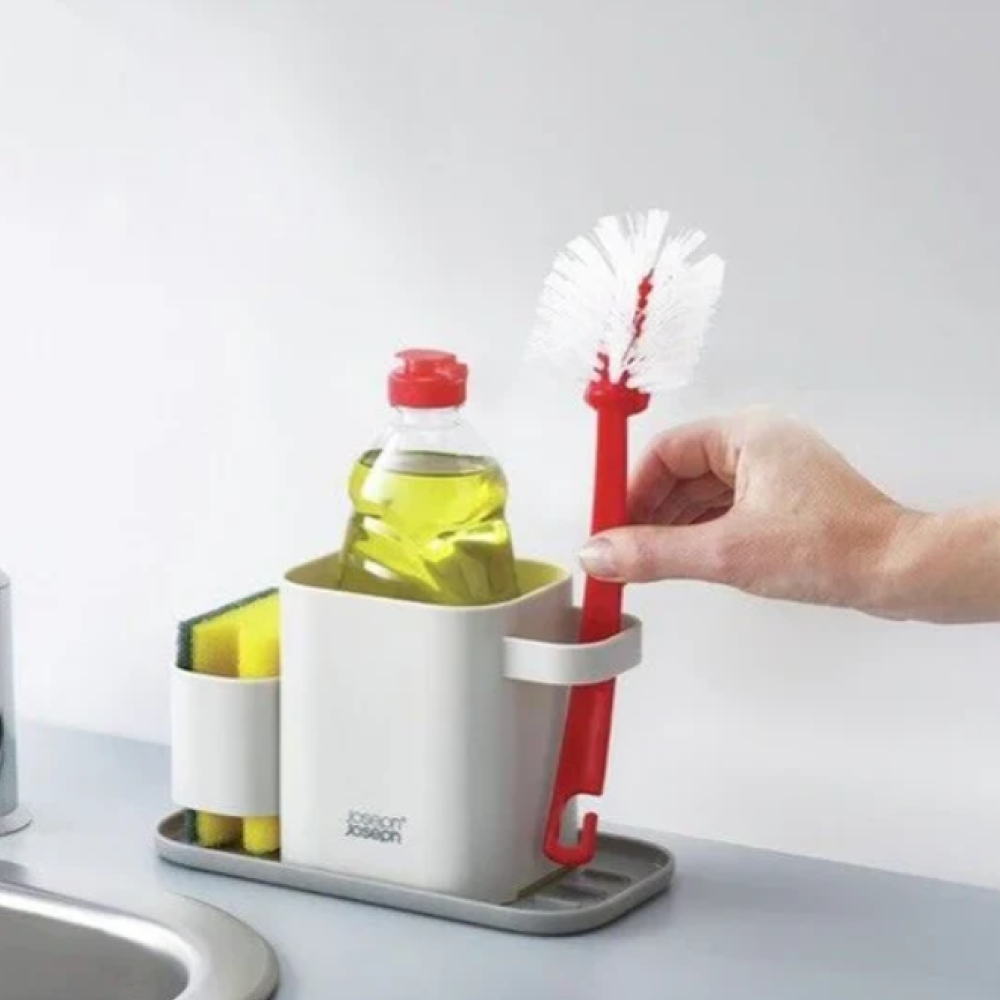 3 in 1 Kitchen Self Draining Sink Stand For Sponge Brush Organiser