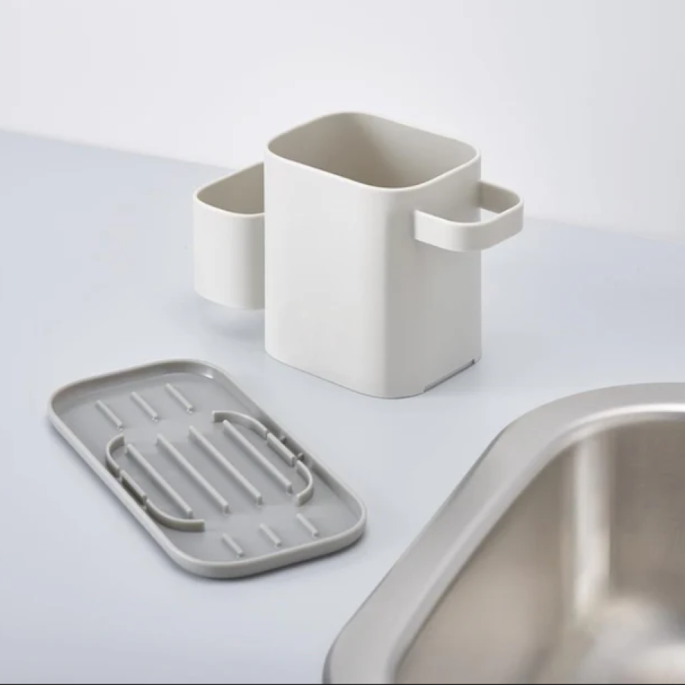 3 in 1 Kitchen Self Draining Sink Stand For Sponge Brush Organiser