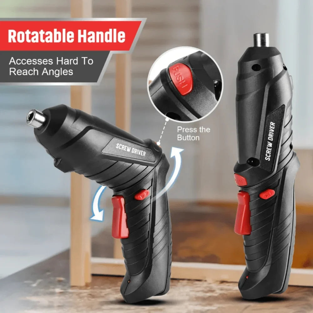 Cordless Electric Rechargeable Screwdriver Set
