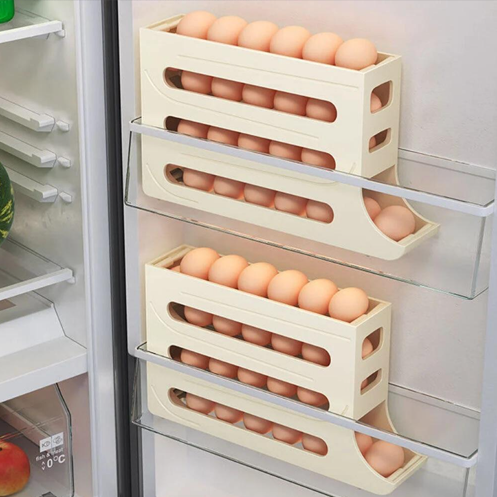 RollDown Egg Dispenser, Automatic 3-Tier Rolling Egg Dispenser