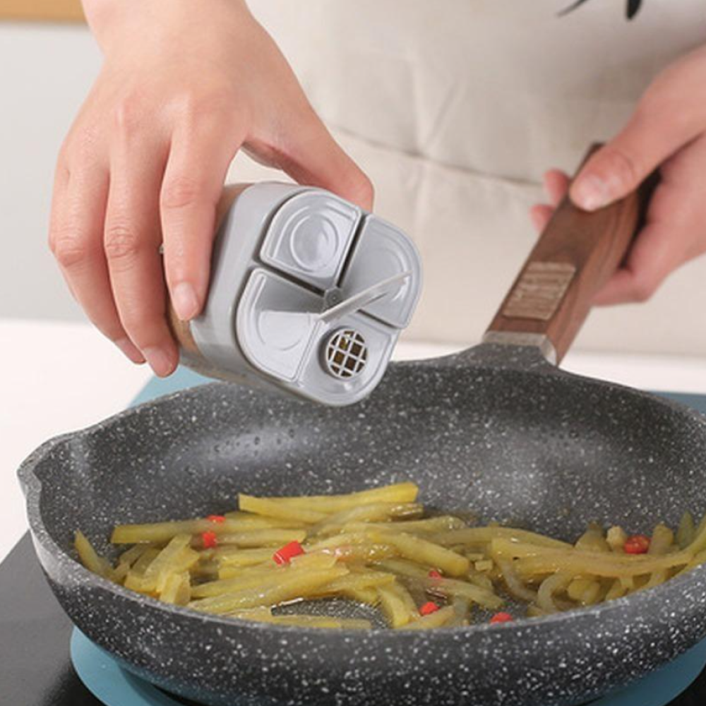 4 in 1 Spice Salt Pepper Shaker Container Set for Dining Table