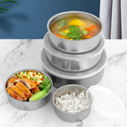 5pcs Stainless Steel Bowl container set, 5 piece round Bowl Steel Mixing or Food Bowl Set with Lid