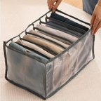 7 Grids Washable Wardrobe Clothes Organizer, Jeans Compartment Storage Box, Clothes Drawer Mesh Separation Box, Portable Foldable Closet