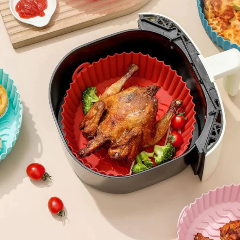 Air Fryer Silicone Griddle Reusable Pot Easy Clean, Non-Stick Oven Baking Tray