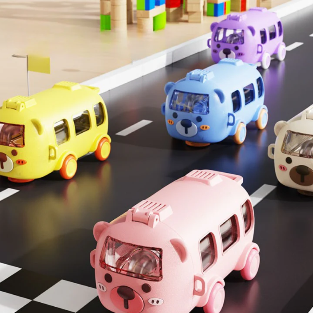 Cute Bus Shaped Creative Water Bottle With Straw for KIds