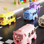 Cute Bus Shaped Creative Water Bottle With Straw for KIds
