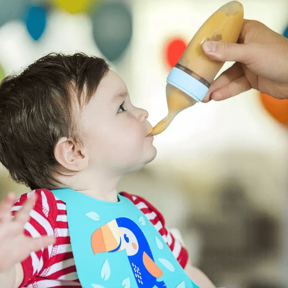 Baby Silicone Spoon Feeder - Baby Feeding Bottle With Spoon