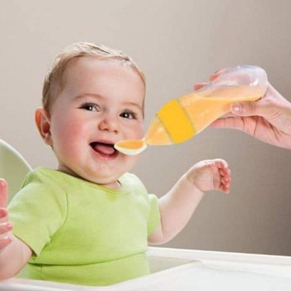 Baby Silicone Spoon Feeder - Baby Feeding Bottle With Spoon