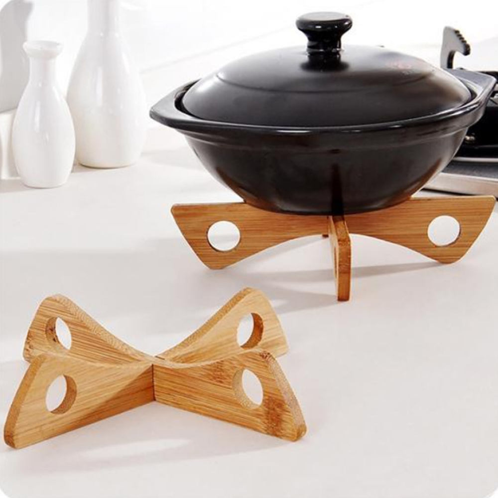 Bamboo Wooden Heat Resistant Pan Mats Set, Kitchen Cooking Bowl Holder Removable Cup Coaster, Cooking Tools Set, Handmade Wooden Coaster Set