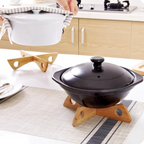 Bamboo Wooden Heat Resistant Pan Mats Set, Kitchen Cooking Bowl Holder Removable Cup Coaster, Cooking Tools Set, Handmade Wooden Coaster Set
