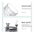 Luxury Bear Cap Transparent Glass Water Cup