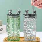 Luxury Bear Cap Transparent Glass Water Cup
