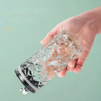 Luxury Bear Cap Transparent Glass Water Cup