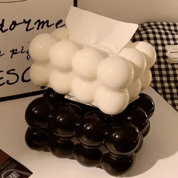 Bubble Shape Tissue Box Holder, Non Slip Ceramic Tissue Box Cover, Desktop Tissue Organizer