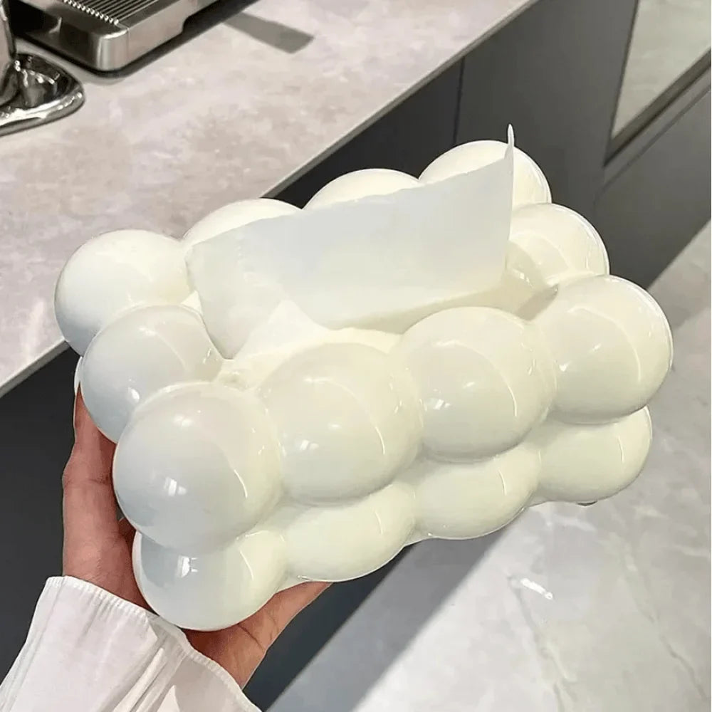 Bubble Shape Tissue Box Holder, Non Slip Ceramic Tissue Box Cover, Desktop Tissue Organizer