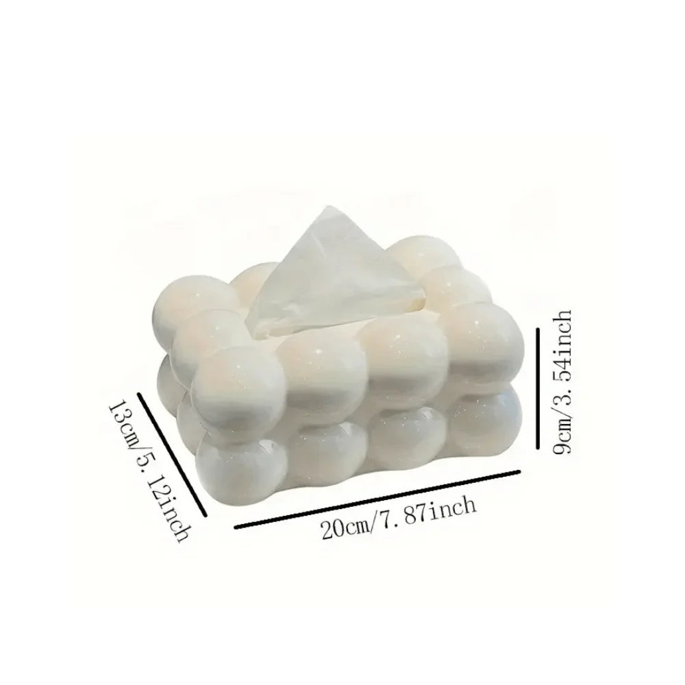 Bubble Shape Tissue Box Holder, Non Slip Ceramic Tissue Box Cover, Desktop Tissue Organizer