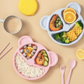 8 Plate With Stand Cartoon Bear Shape Reusable Children Plate Food Grade