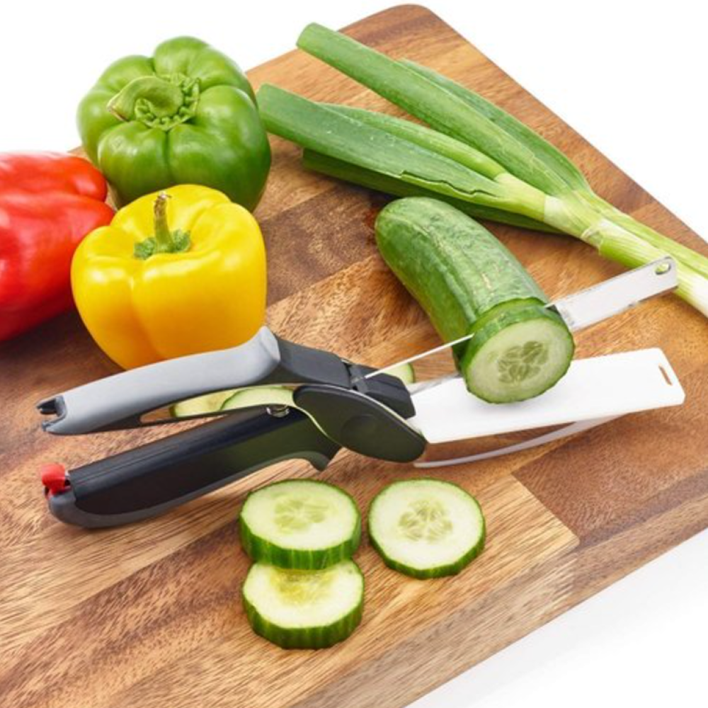 Clever Cutter 2 in 1 Knife & Cutting Board scissor knife