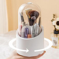 360° Rotating Makeup Brush Storage Box Portable Desktop Cosmetic Organizer