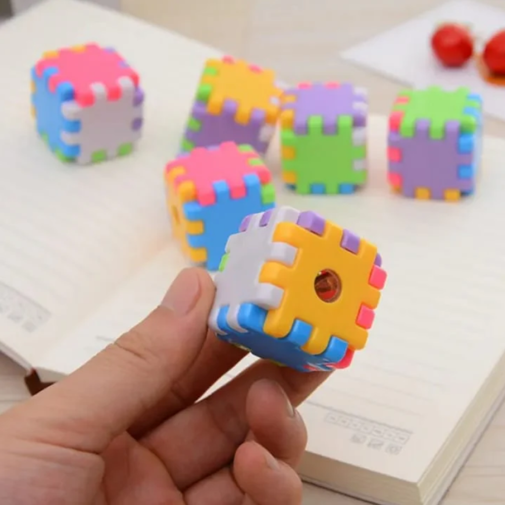 Creative Cube Blocks Pencil Sharpener Stationery School Office
