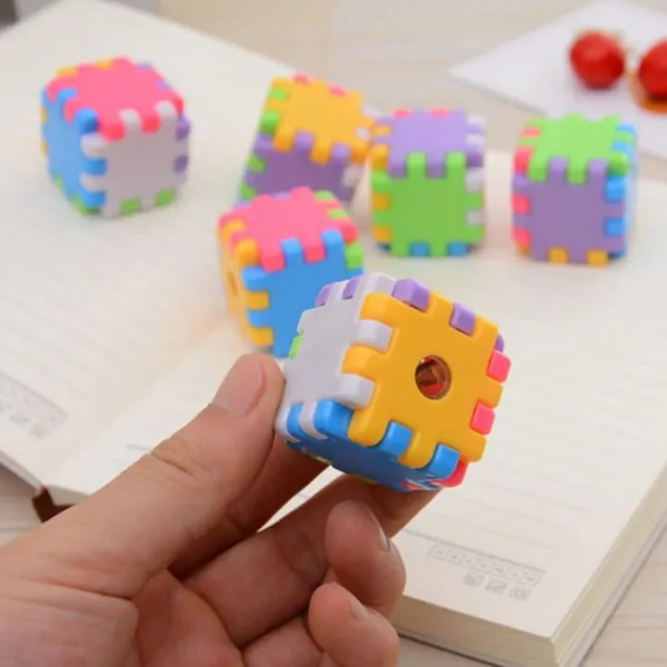 Creative Cube Blocks Pencil Sharpener Stationery School Office