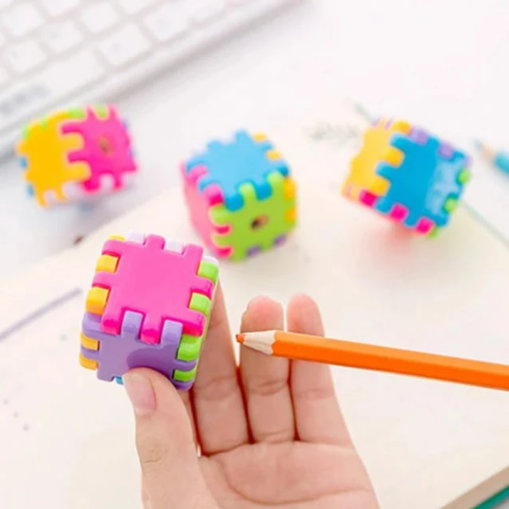Creative Cube Blocks Pencil Sharpener Stationery School Office