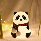 Cute Cartoon Panda LED Night Light Silicone Pat Sensor Seven Color Light Lamp