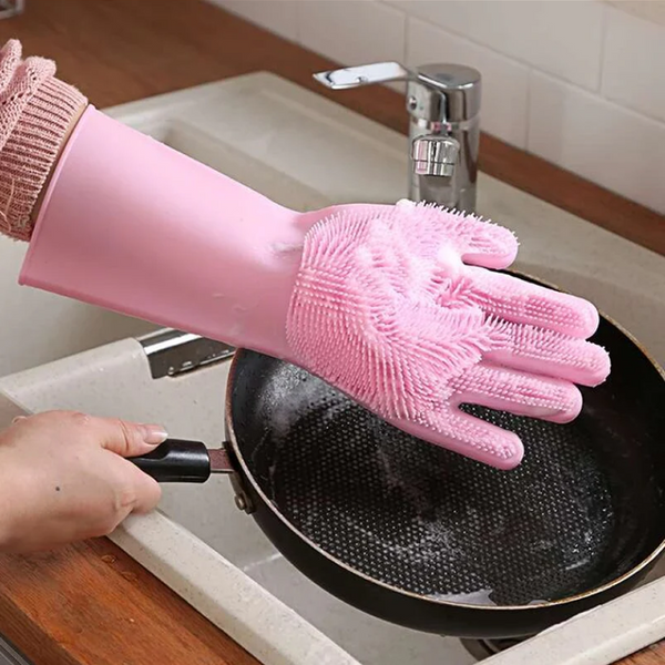 Magic Silicone Dishwashing Cleaning Sponge Gloves