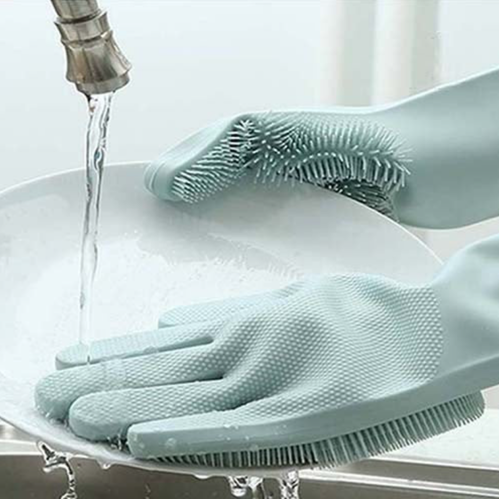 Magic Silicone Dishwashing Cleaning Sponge Gloves