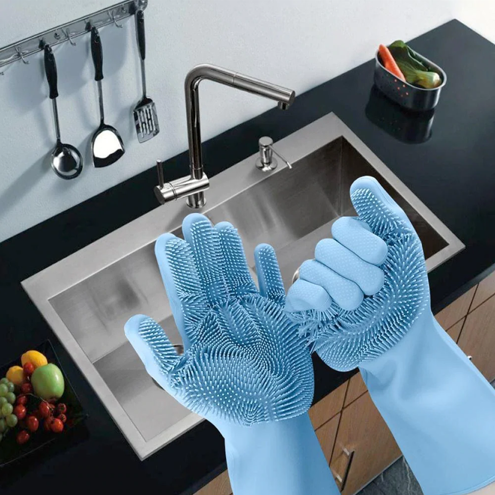 Magic Silicone Dishwashing Cleaning Sponge Gloves