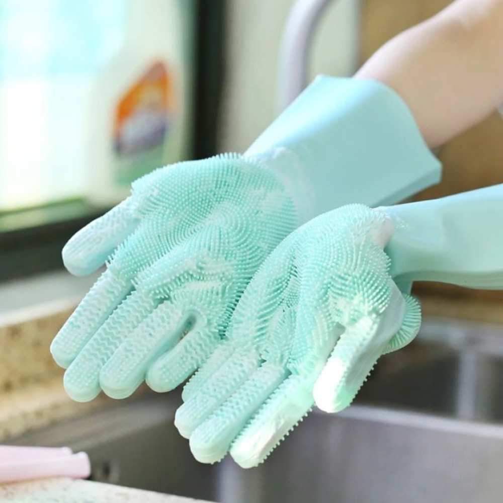 Magic Silicone Dishwashing Cleaning Sponge Gloves
