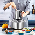 Electric Meat Grinder, Food Processor 2L 3L , Stainless Steel Meat Mixer Food Chopper for Meat, Vegetables, Fruits and Nuts