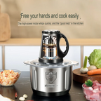 Electric Meat Grinder, Food Processor 2L 3L , Stainless Steel Meat Mixer Food Chopper for Meat, Vegetables, Fruits and Nuts