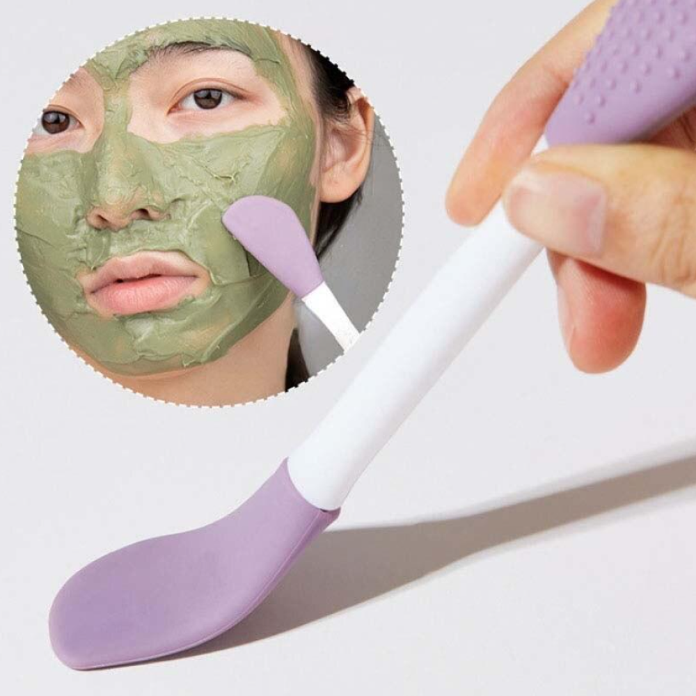 Silicone Brushes,Double-Ended Silicone Face Mask Brush,Facial Cleansing Brush Scrubber