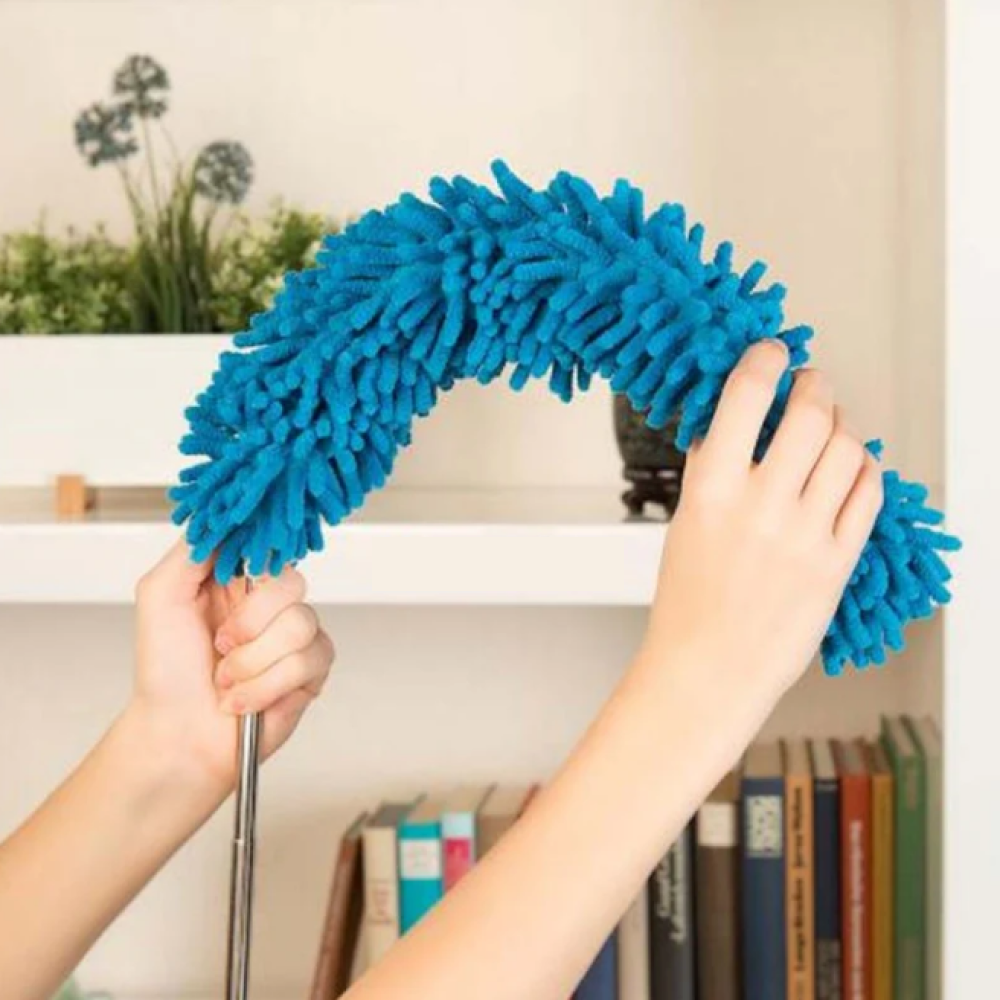 Flexible Micro Fiber Duster With Telescopic Stainless Steel Handle for Fan Cleaning